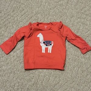 Carter's Red Long Sleeve Llama Tee